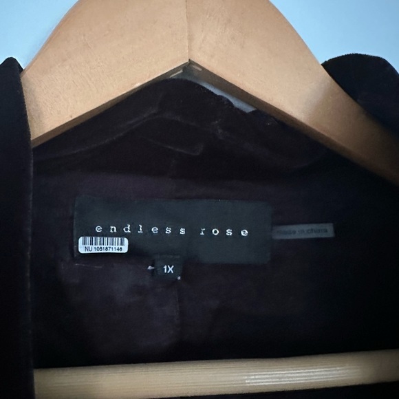 Anthropologie Endless Rose Black Velvet blazer - Picture 6 of 6